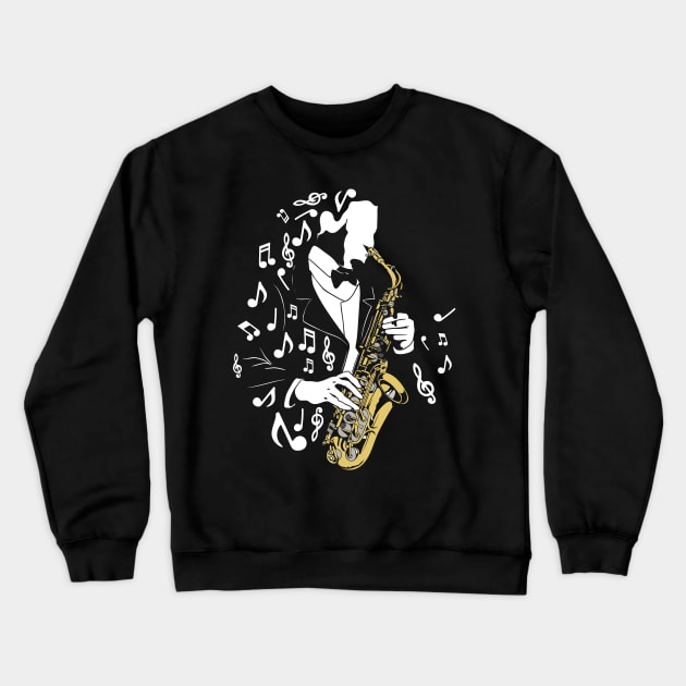 Jazz musician with saxophone Crewneck Sweatshirt by Foxxy Merch